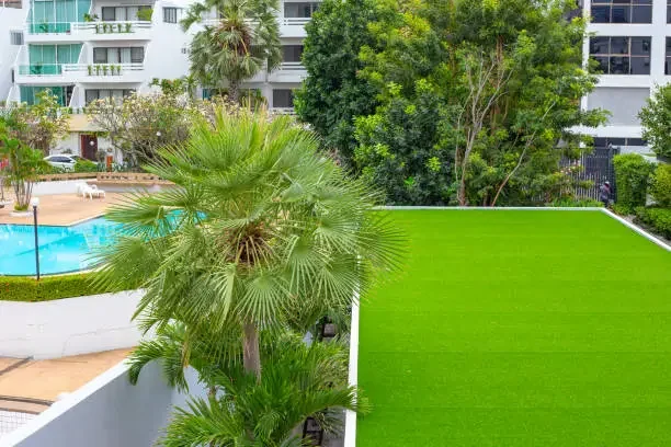 Commercial property turf installation